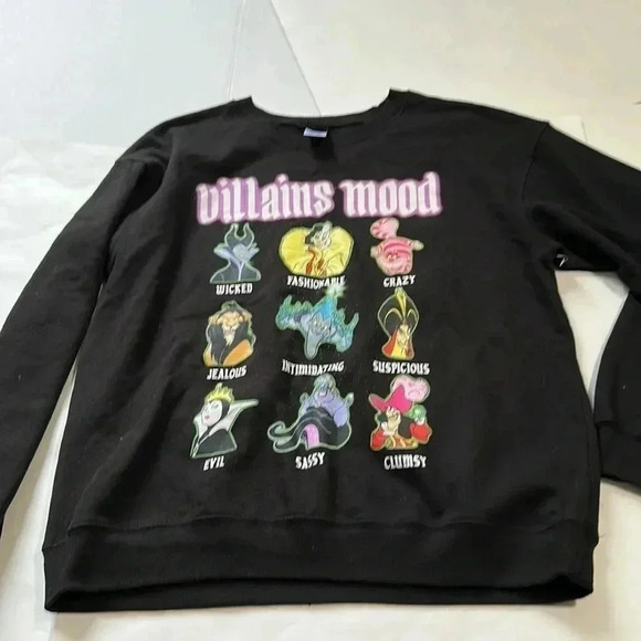 Disney Tops - Disney Villians Mood sweatshirt black size large juniors (11-13)